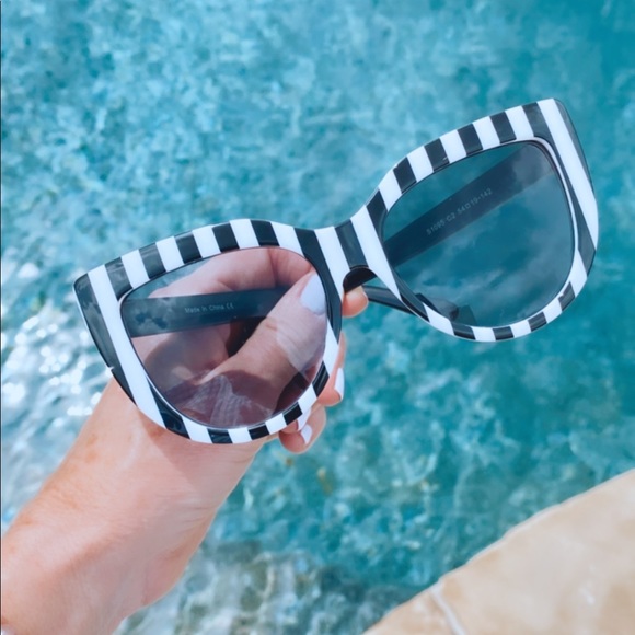 Pinstripe Cateye Sunglasses